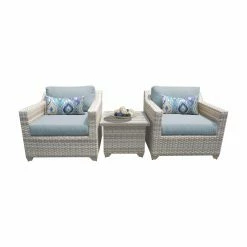 Hot Sale 🎉 Resin Wicker Patio Sets TK Classics Fairmont 03a Wicker 3 Piece Conversation Set 🔥