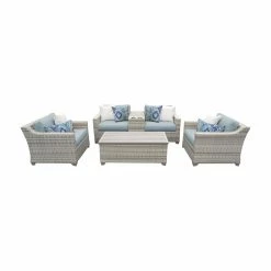 Best deal 🎁 Resin Wicker Patio Sets TK Classics Fairmont 06d Wicker 6 Piece Patio Conversation Set 😀