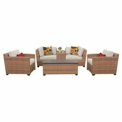Brand new 👏 Resin Wicker Patio Sets TK Classics Laguna Wicker 6 Piece Patio Conversation Set With Club Chair And 2 Sets Of Cushion Covers ✨