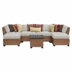 Best deal 😉 Resin Wicker Patio Sets TK Classics Laguna Wicker 7 Piece Patio Conversation Set With Ottoman And 2 Sets Of Cushion Covers 😍