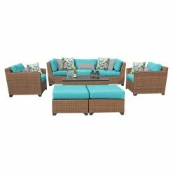 Brand new ❤️ Resin Wicker Patio Sets TK Classics Laguna Wicker 8 Piece Patio Conversation Set With Ottoman And 2 Sets Of Cushion Covers 👍