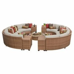 Budget 🥰 Resin Wicker Patio Sets TK Classics Laguna Wicker 11 Piece Patio Conversation Set With Cup Table And 2 Sets Of Cushion Covers ⭐