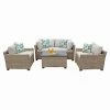 Top 10 🛒 Resin Wicker Patio Sets TK Classics Monterey Wicker 5 Piece Patio Conversation Set With Club Chair And 2 Sets Of Cushion Covers 🥰