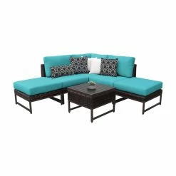 Best Sale ❤️ Resin Wicker Patio Sets TK Classics Barcelona Wicker 6 Piece Corner Patio Conversation Set 💯