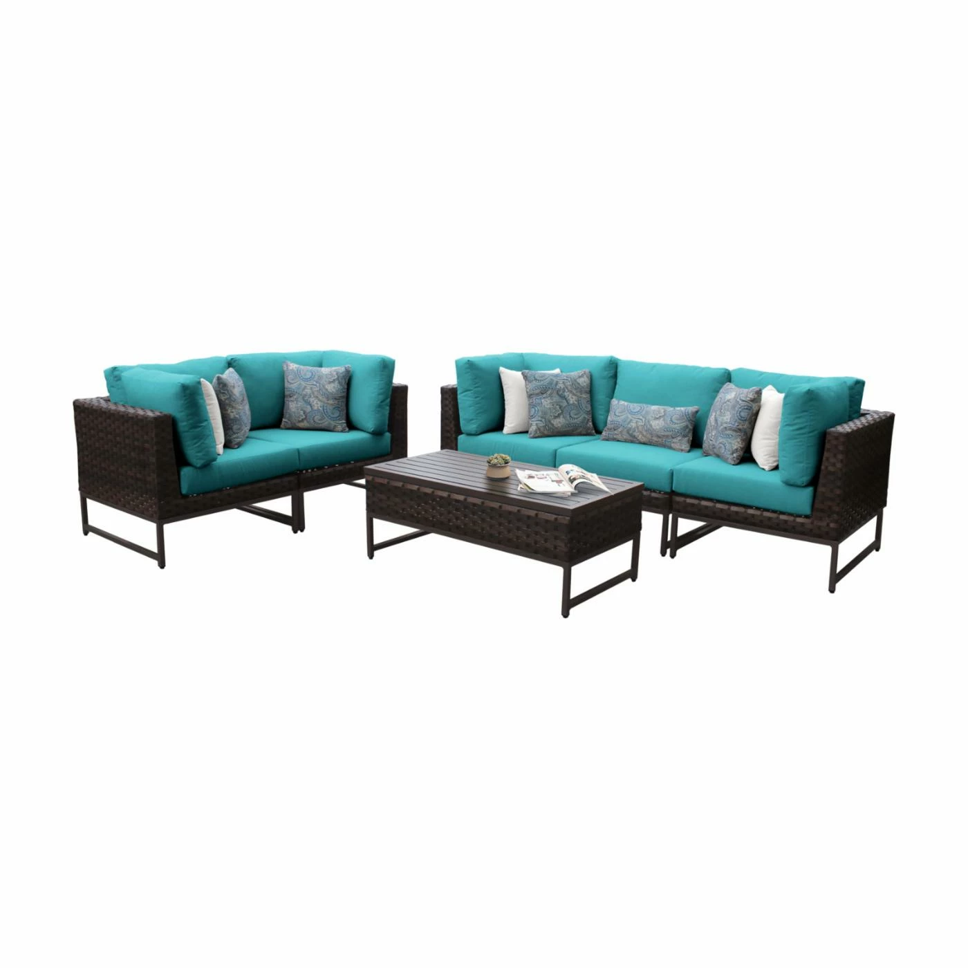 Best reviews of ๐งจ Resin Wicker Patio Sets TK Classics Barcelona Wicker 6 Piece Sectional Sofa And Loveseat Patio Conversation Set ๐