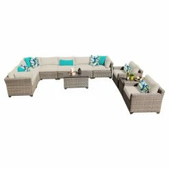Best deal 🎁 Resin Wicker Patio Sets TK Classics Monterey Wicker 11 Piece Patio Conversation Set With 2 Sets Of Cushion Covers ✨
