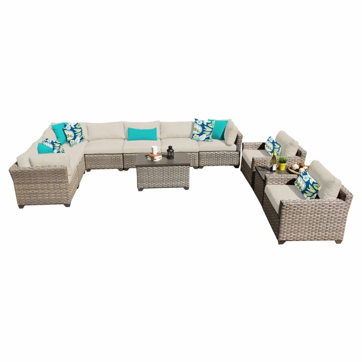 Best deal 🎁 Resin Wicker Patio Sets TK Classics Monterey Wicker 11 Piece Patio Conversation Set With 2 Sets Of Cushion Covers ✨