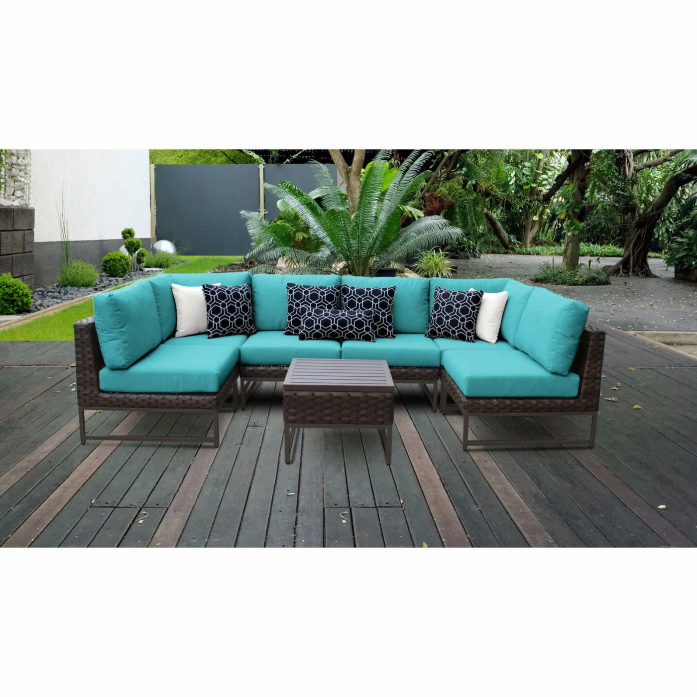 Outlet ๐งจ Resin Wicker Patio Sets TK Classics Barcelona 07c 7 Piece Wicker Outdoor Patio Conversation Set ๐