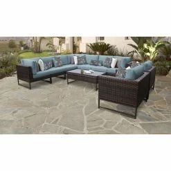 Hot Sale โญ Resin Wicker Patio Sets TK Classics Barcelona 10a 10 Piece Wicker Outdoor Patio Conversation Set ๐