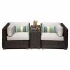 Outlet 👍 Resin Wicker Patio Sets TK Classics Venice Wicker 3 Piece Patio Conversation Set With Cup Table And 2 Sets Of Cushion Covers ✔️