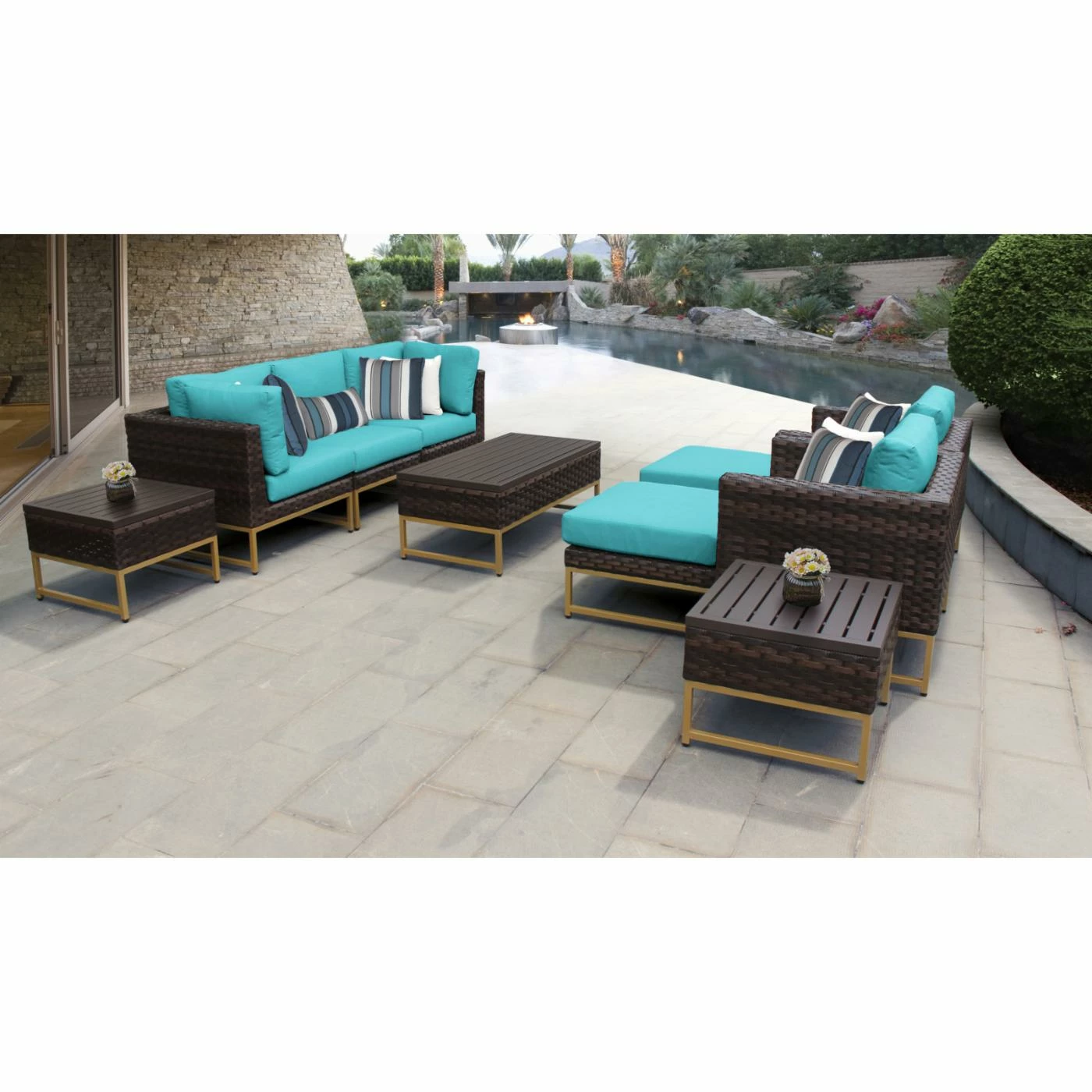 Budget ๐ Resin Wicker Patio Sets TK Classics Barcelona 10c 10 Piece Wicker Outdoor Patio Conversation Set ๐