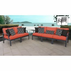 Best deal ✔️ Resin Wicker Patio Sets TK Classics Lexington 05a 5 Piece Aluminum Outdoor Patio Conversation Set 👍