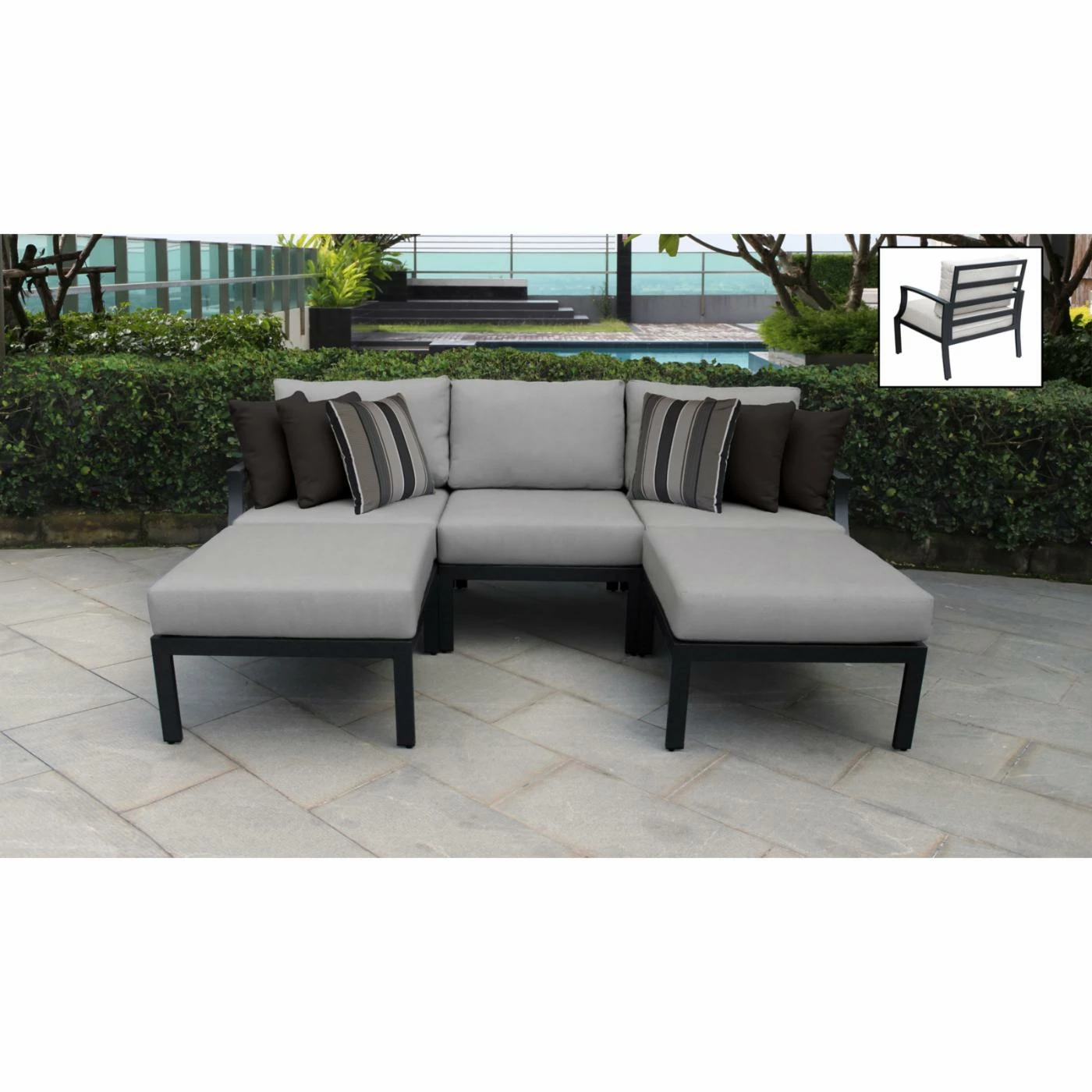 Brand new ๐งจ Resin Wicker Patio Sets TK Classics Lexington 05e 5 Piece Aluminum Outdoor Patio Conversation Set ๐