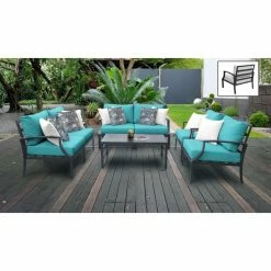 Discount 💯 Resin Wicker Patio Sets TK Classics Lexington 07e 7 Piece Aluminum Outdoor Patio Conversation Set 🔥
