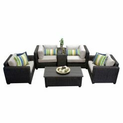 Best reviews of ❤️ Resin Wicker Patio Sets TK Classics Venice Wicker 6 Piece Patio Conversation Set With Coffee Table And 2 Sets Of Cushion Covers 😉