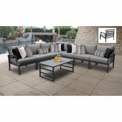 Outlet ✔️ Resin Wicker Patio Sets TK Classics Lexington 08a 8 Piece Aluminum Outdoor Patio Conversation Set 🧨