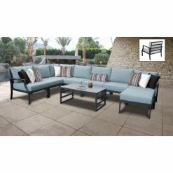 Top 10 🔔 Resin Wicker Patio Sets TK Classics Lexington 09d 9 Piece Aluminum Outdoor Patio Conversation Set 🌟