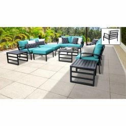 Cheap 🎉 Resin Wicker Patio Sets TK Classics Lexington 12h 12 Piece Aluminum Outdoor Patio Conversation Set ❤️