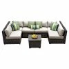 Best deal ❤️ Resin Wicker Patio Sets TK Classics Venice Wicker 7 Piece Patio Conversation Set With End Table And 2 Sets Of Cushion Covers 🌟
