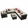 Best Sale ❤️ Resin Wicker Patio Sets TK Classics Venice Wicker 8 Piece Patio Conversation Set With Coffee Table And 2 Sets Of Cushion Covers 🧨