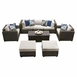 Best reviews of 😍 Resin Wicker Patio Sets TK Classics Venice Wicker 8 Piece Patio Conversation Set With Ottoman And 2 Sets Of Cushion Covers 💯