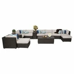 Promo 🤩 Resin Wicker Patio Sets TK Classics Venice Wicker 13 Piece Patio Conversation Set With 2 Sets Of Cushion Covers 😀