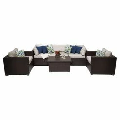 Hot Sale 🔥 Resin Wicker Patio Sets TK Classics Belle Wicker 6 Piece Patio Conversation Set With Club Chair And 2 Sets Of Cushion Covers 🔔