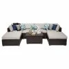 Cheapest 🥰 Resin Wicker Patio Sets TK Classics Belle Wicker 7 Piece Patio Conversation Set With Ottoman And 2 Sets Of Cushion Covers 🤩