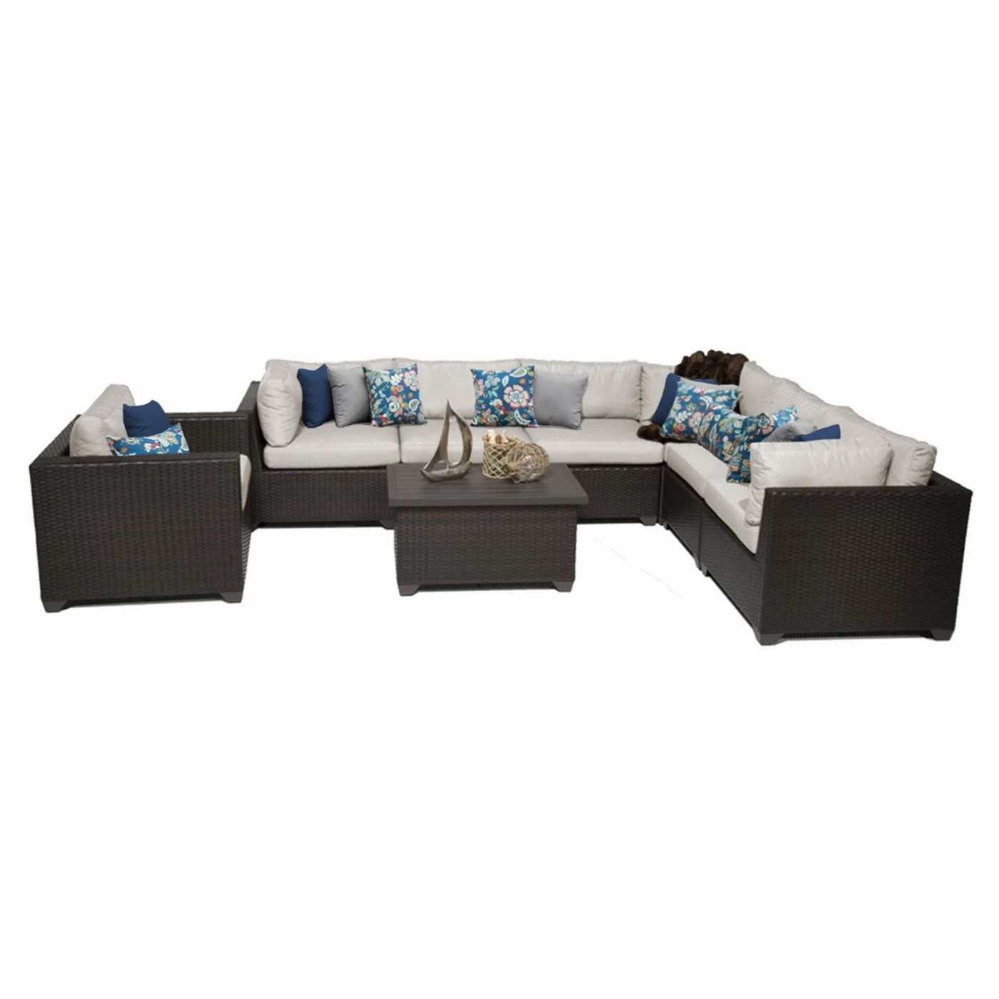 Cheap 👍 Resin Wicker Patio Sets TK Classics Belle Wicker 8 Piece Patio Conversation Set With 2 Sets Of Cushion Covers 🛒