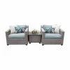 Wholesale 🛒 Resin Wicker Patio Sets TK Classics Florence Wicker 3 Piece Patio Conversation Set With End Table And 2 Sets Of Cushion Covers ❤️
