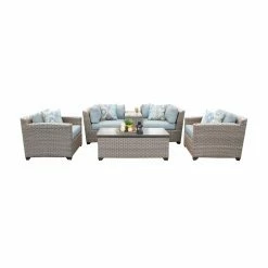 Deals 🥰 Resin Wicker Patio Sets TK Classics Florence Wicker 6 Piece Patio Conversation Set With Club Chair And 2 Sets Of Cushion Covers ✔️