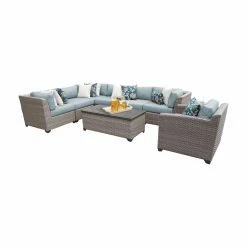 Deals 🧨 Resin Wicker Patio Sets TK Classics Florence Wicker 8 Piece Patio Conversation Set With Club Chair And 2 Sets Of Cushion Covers ⌛