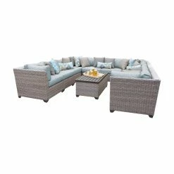 Hot Sale 🛒 Resin Wicker Patio Sets TK Classics Florence Wicker 11 Piece Patio Conversation Set With 2 Sets Of Cushion Covers 😍