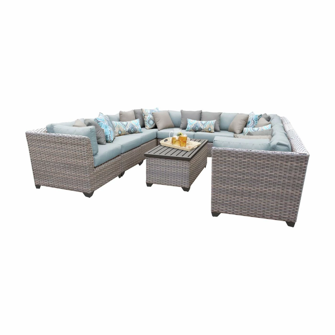Hot Sale ๐ Resin Wicker Patio Sets TK Classics Florence Wicker 11 Piece Patio Conversation Set With 2 Sets Of Cushion Covers ๐