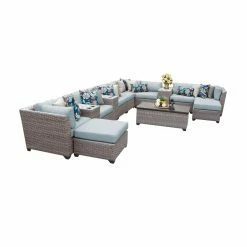 Outlet 🤩 Resin Wicker Patio Sets TK Classics Florence Wicker 14 Piece Patio Conversation Set With 2 Sets Of Cushion Covers 😍