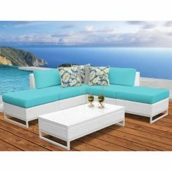 Buy 🌟 Resin Wicker Patio Sets TK Classics Miami Wicker 6 Piece Corner Sectional Patio Conversation Set 🎁