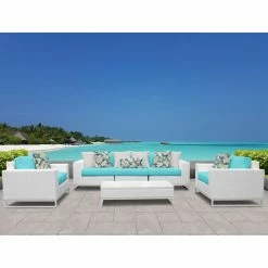 Best reviews of 🛒 Resin Wicker Patio Sets TK Classics Miami Wicker 6 Piece Patio Conversation Set With Club Chairs 🔥