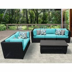 Top 10 ✔️ Resin Wicker Patio Sets TK Classics Venice 6-Piece Outdoor Wicker Patio Conversation Set 🧨