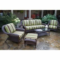 Promo 😉 Tortuga Outdoor Resin Wicker Patio Sets Tortuga Sea Pines 6 Piece Conversation Set With Sofa 😀