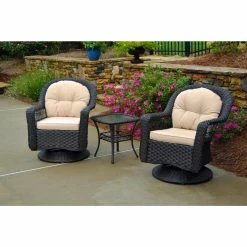 Wholesale 👍 Resin Wicker Patio Sets Tortuga Outdoor Biloxi 3 Piece Conversation Set - Dark Roast ✔️
