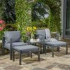 Coupon 👏 Aluminum Patio Sets Tortuga Outdoor Lakeview 5-Piece Conversation Set - Charcoal ⭐