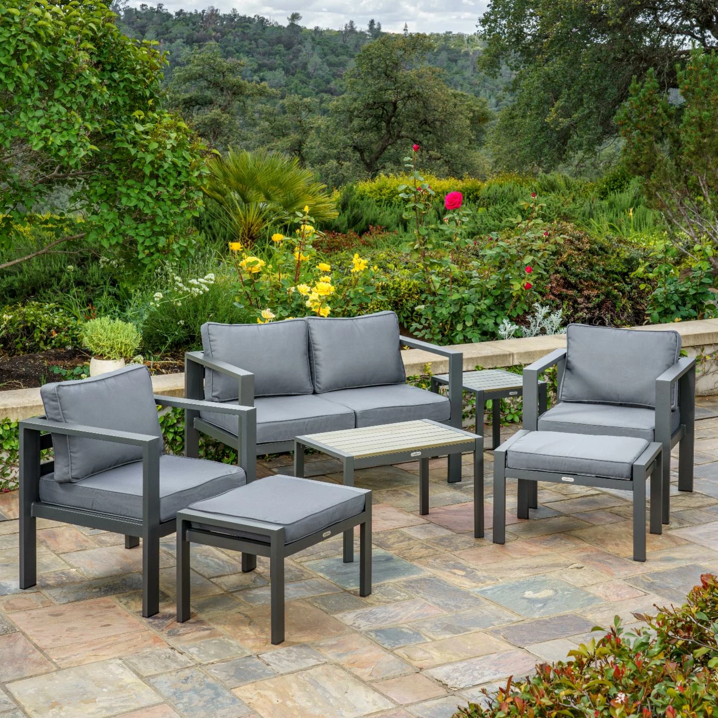 Hot Sale ๐งจ Aluminum Patio Sets Tortuga Outdoor Lakeview 7-Piece Conversation Set - Grey/Charcoal ๐ฅฐ