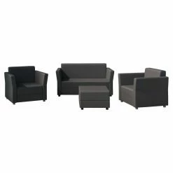 Promo 🥰 Wood Patio Sets Transcontinental Outdoor Verona 4 Piece Patio Conversation Set 😉