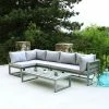 Flash Sale 🛒 Aluminum Patio Sets Walker Edison Aluminum 4 Piece All-Weather Patio Conversation Set With Cushions 🥰