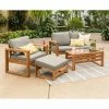 Promo 😀 Wood Patio Sets Manor Park Hudson Open Side Wood 4 Piece Small Space Patio Chat Set 🌟