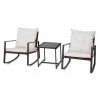 Top 10 😀 Wrought Iron Patio Sets LuxenHome Iron And Wicker 3 Piece Rocker Patio Conversation Set 🤩