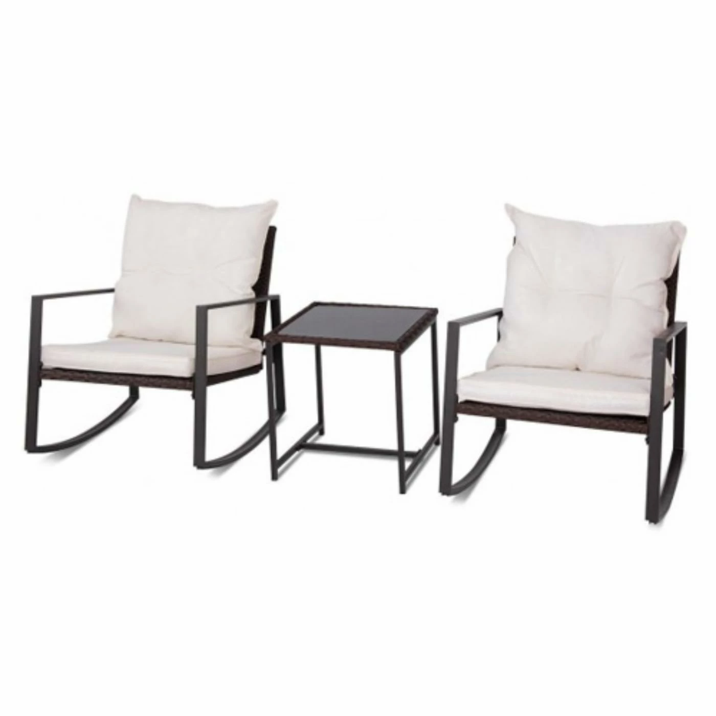 Top 10 ๐ Wrought Iron Patio Sets LuxenHome Iron And Wicker 3 Piece Rocker Patio Conversation Set ๐คฉ