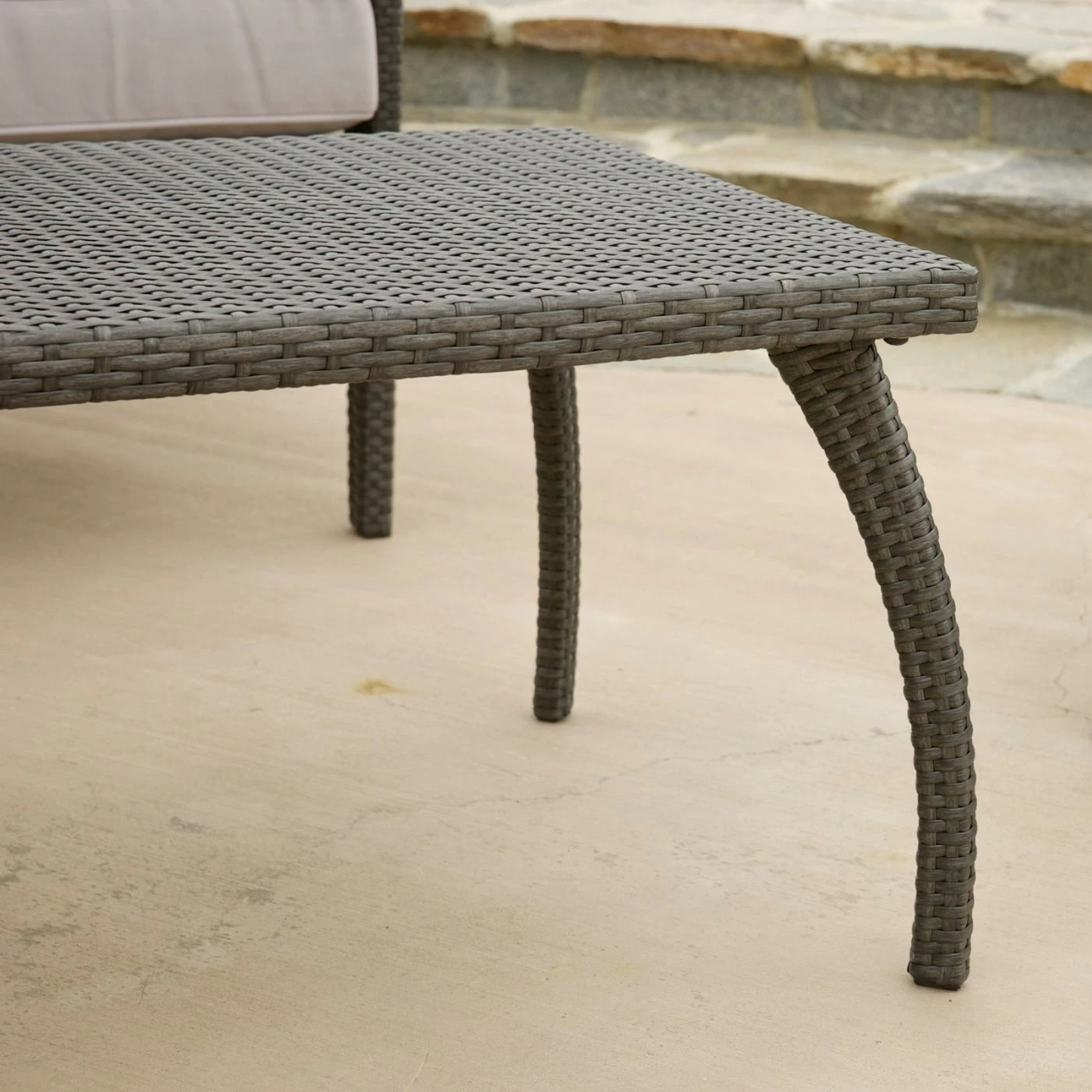 Outlet βοΈ Resin Wicker Patio Sets HN Outdoor Camarillo Wicker 4 Piece Patio Conversation Set - Grey π - Image 5