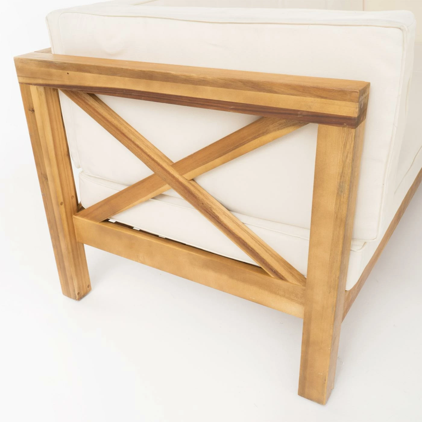 Brand new ✔️ Best Selling Home Wood Patio Sets Josefina 4 Piece X-Back Wooden Patio Sectional Set With Cushions 😉 - Image 5