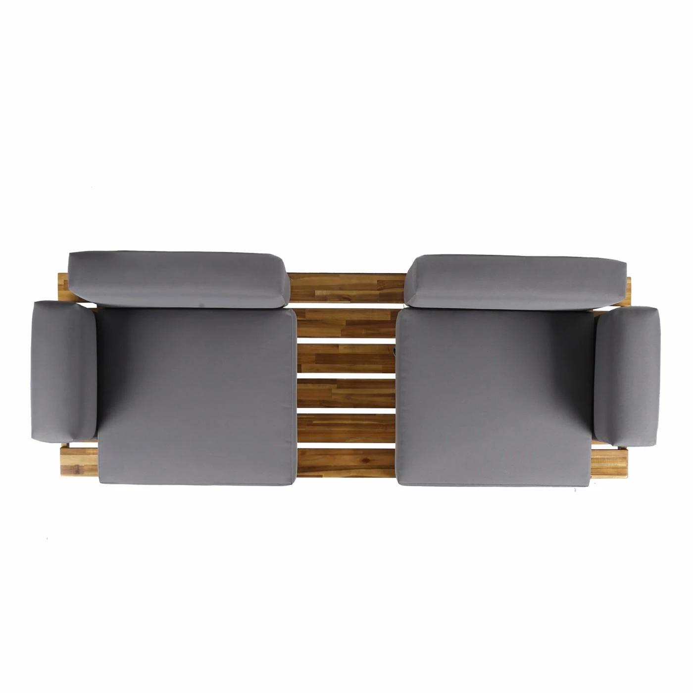 Discount ⭐ Best Selling Home Decor Wood Patio Sets Allyson Outdoor Acacia Wood 2 Seater Sofa And Table Set With Cushions 😍 - Image 5